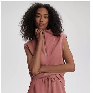 NWT Varley Double Soft Magnolia Half Zip Tank 2.0 Canyon Rose Sleeveless Medium